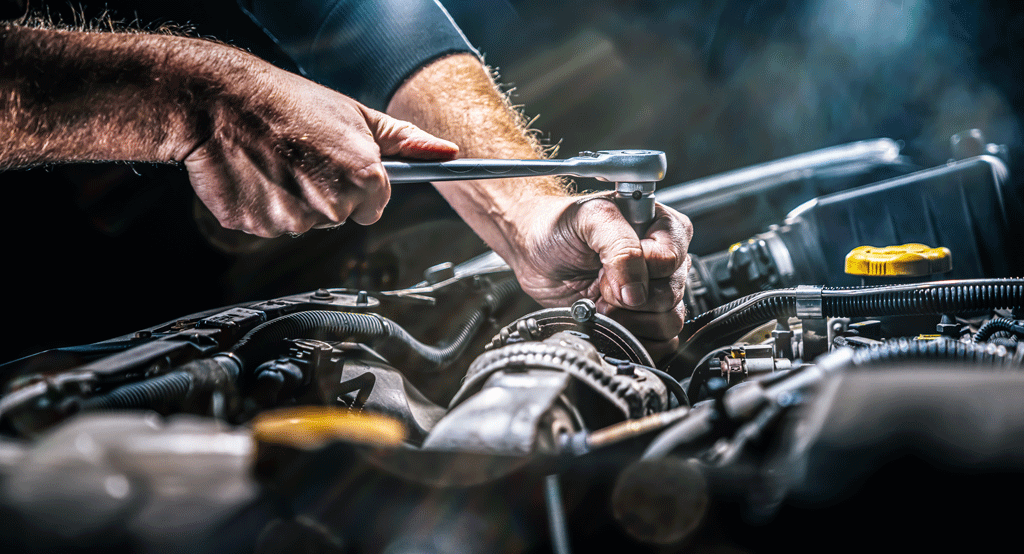 man fixing engine of the car Auto Maintenance Gretna LA Harvey LA
